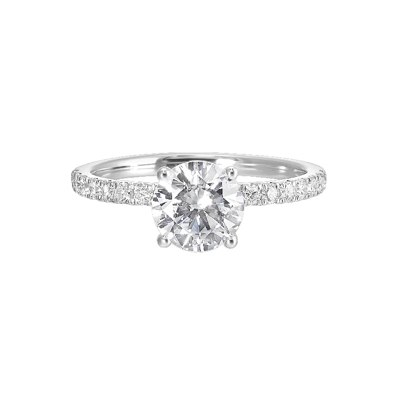 Ladies engagement rings elephant stone -3/8 Ctw Daphne Diamond Hidden Halo Engagement Ring Setting in 14 Karat White Gold