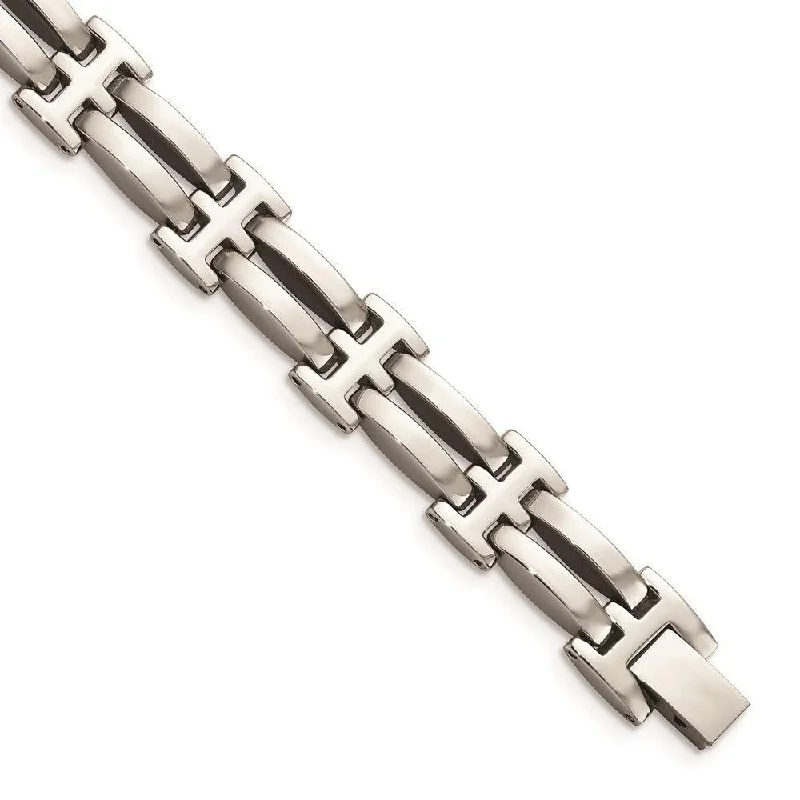 ladies bracelets office-Stainless Steel Polished 8.5in Bracelet