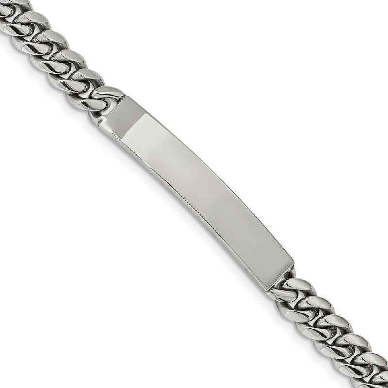 ladies bracelets floral-Stainless Steel Polished 8.25in ID Bracelet