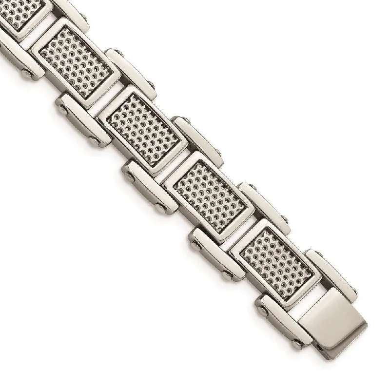 ladies bracelets auction-Stainless Steel Polished and Brushed Bracelet