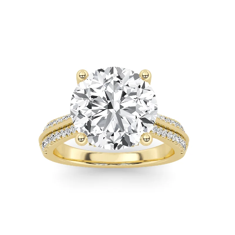 Ladies engagement rings cubic zirconia -Above Love Star Lab Grown Diamond Engagement Ring in Yellow Gold (3 1/2 Ctw)