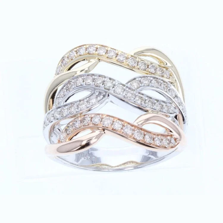 Ladies rings valentine’s day -Le Vian 14K Tri Color Gold Ring