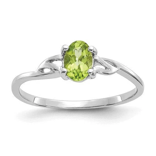 Ladies rings casual style -10KT GOLD POLISHED 0.45 CT OVAL PERIDOT BIRTHSTONE RING