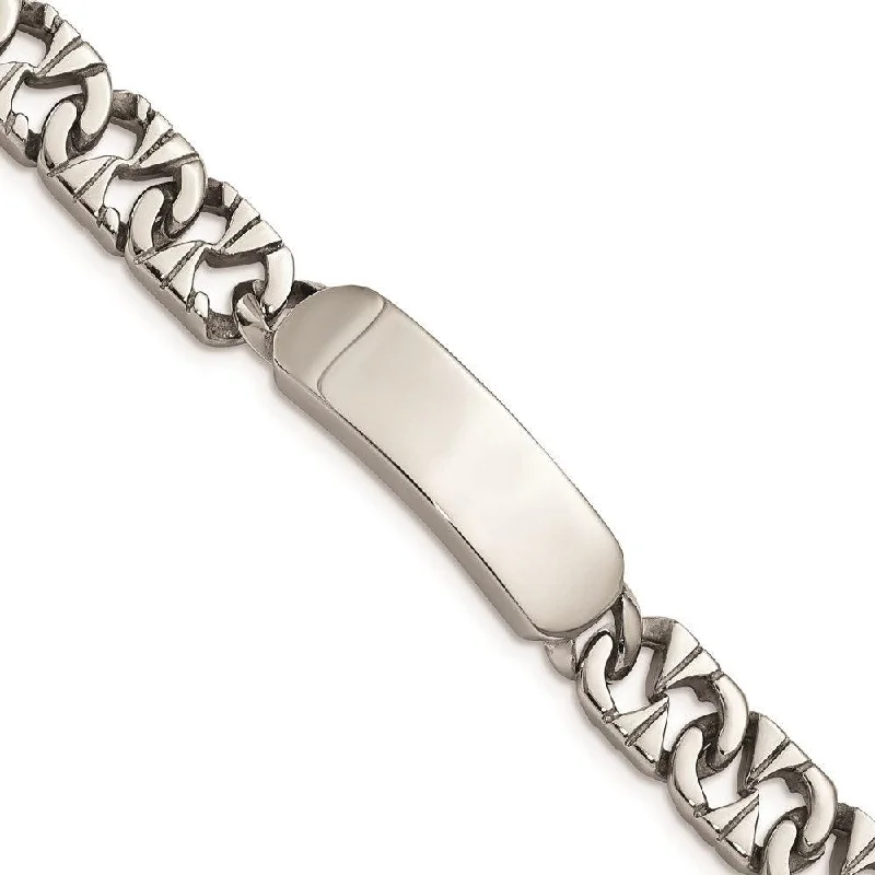 ladies bracelets intricate-Stainless Steel Polished ID Bracelet