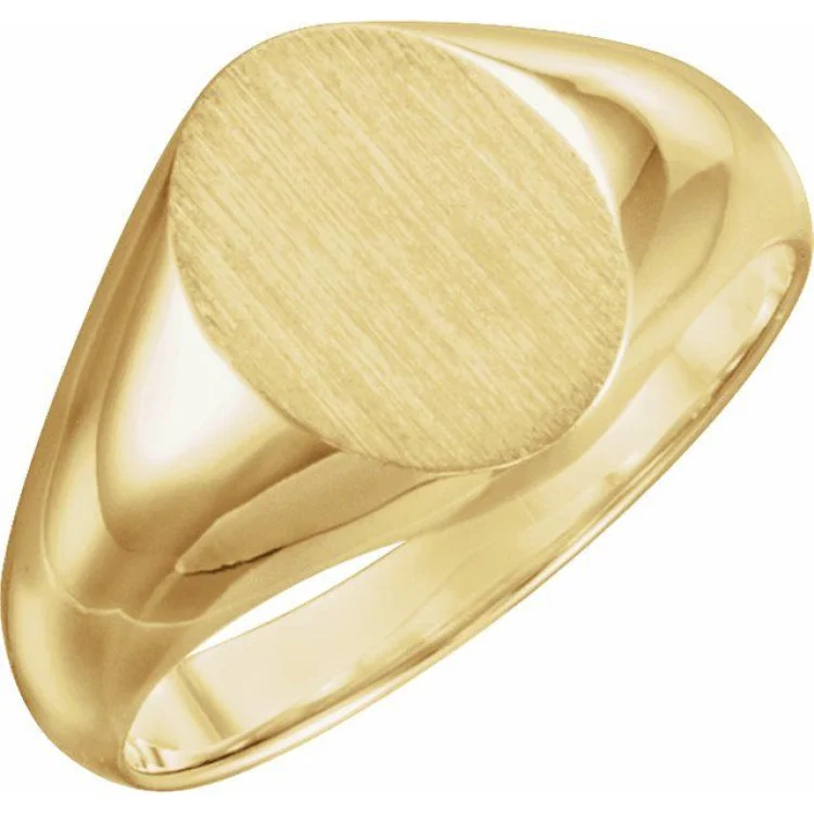 Ladies rings indian style -14K Yellow 10x8 mm Oval Signet Ring