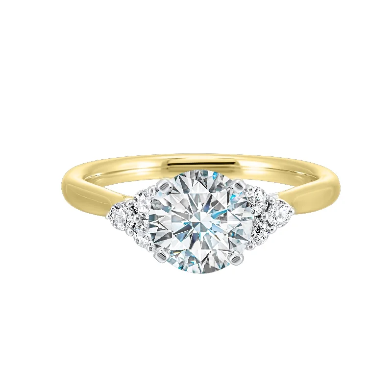 Ladies engagement rings moissanite stone -1/5 Ctw Daphne Diamond Engagement Ring Setting in 14 Karat Two Tone Gold