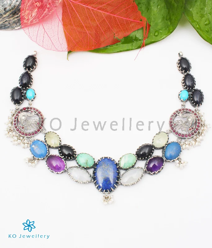 ladies necklaces turquoise-The Lasaka Silver Gemstone Necklace