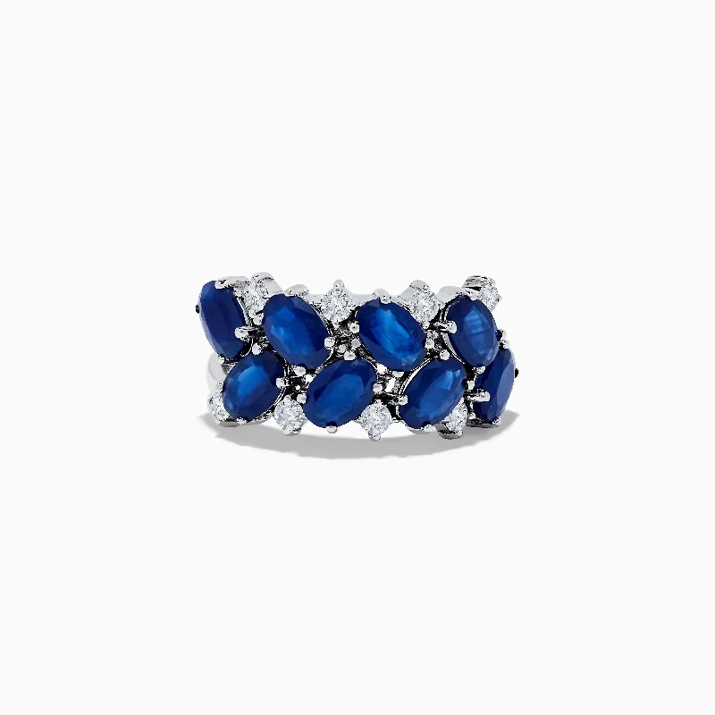 Ladies rings astrology theme -Royal Bleu 14K White Gold Sapphire and Diamond Ring