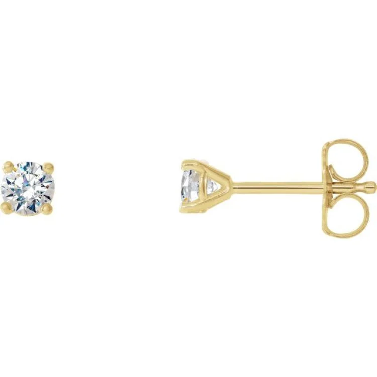 Ladies earrings elegant drop -14K Yellow 1/8 CTW Natural Diamond Cocktail-Style Earrings