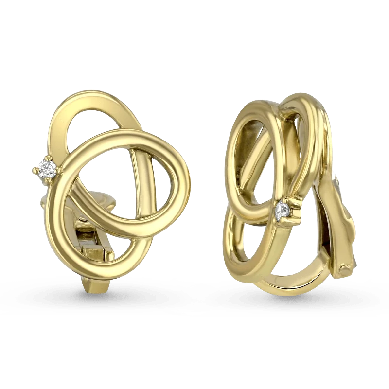 Ladies earrings steampunk vibe -Bowline Clip Earrings