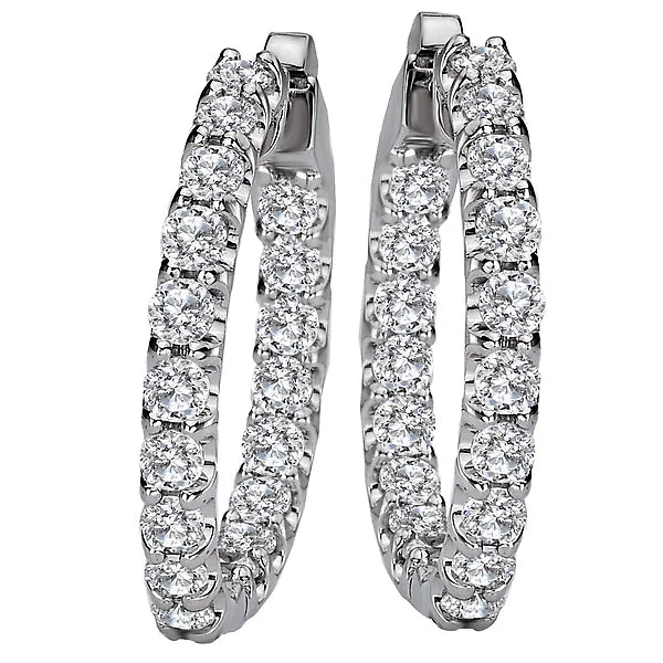 Ladies earrings fashion runway -Ladies Fashion Diamond Hoop Earrings