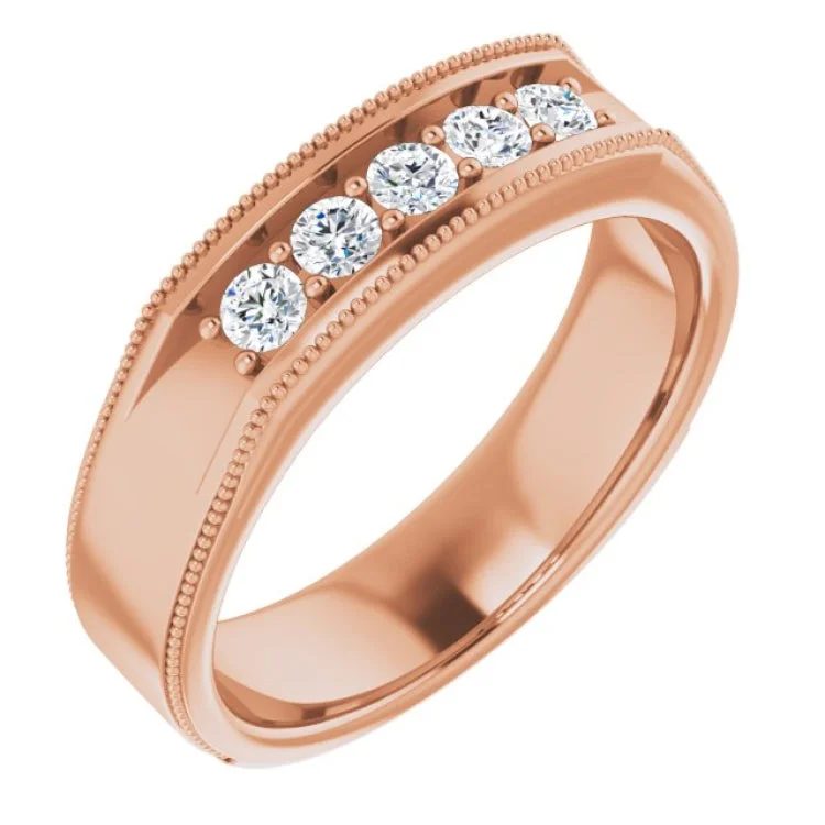 Ladies rings desert style -14K Rose 1/3 CTW Natural Diamond Ring