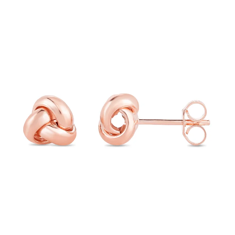 Ladies earrings tribal design -14K Gold Mini Classic Polished Love Knot Stud Earring