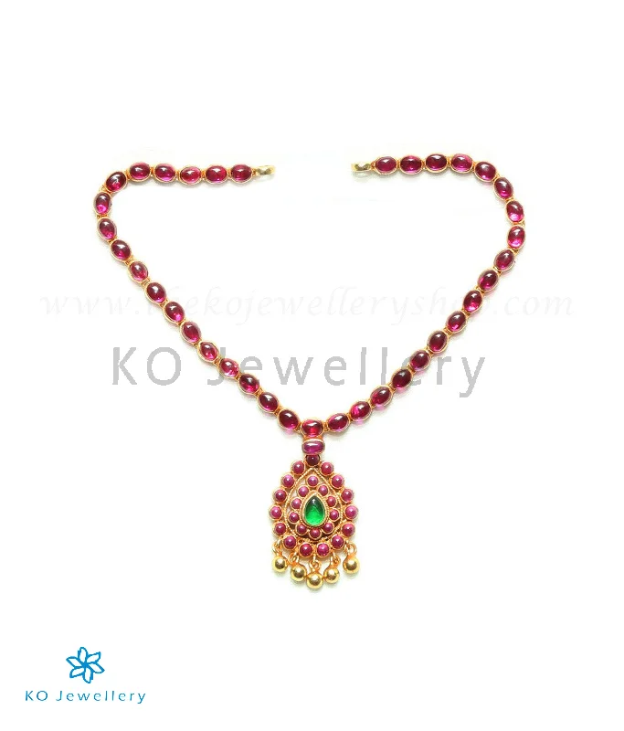 ladies necklaces vintage style-The Vistara Kempu Necklace