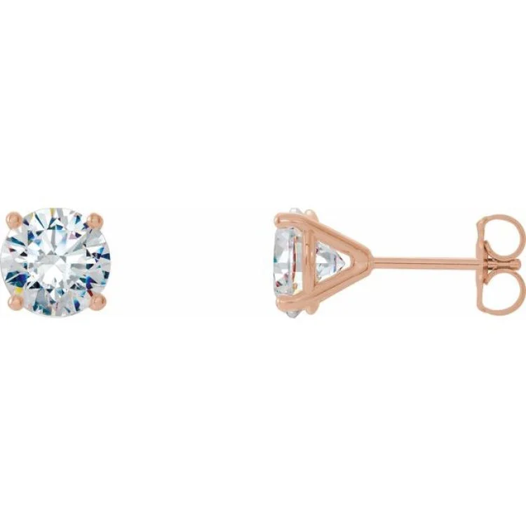 Ladies earrings aquamarine gem -14K Rose 3/4 CTW Natural Diamond Cocktail-Style Earrings