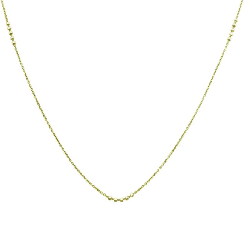 ladies necklaces one of a kind-Gold Plated 925 Sterling Silver DC Beaded Chain Necklace - CHN00002GP