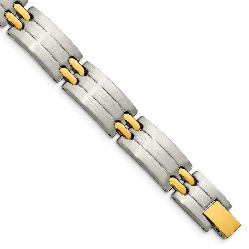 ladies bracelets minimalist-Stainless Steel Yellow IP-plated Bracelet