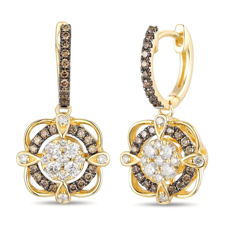 Ladies earrings sterling silver -Le Vian 14K Honey Gold Earrings