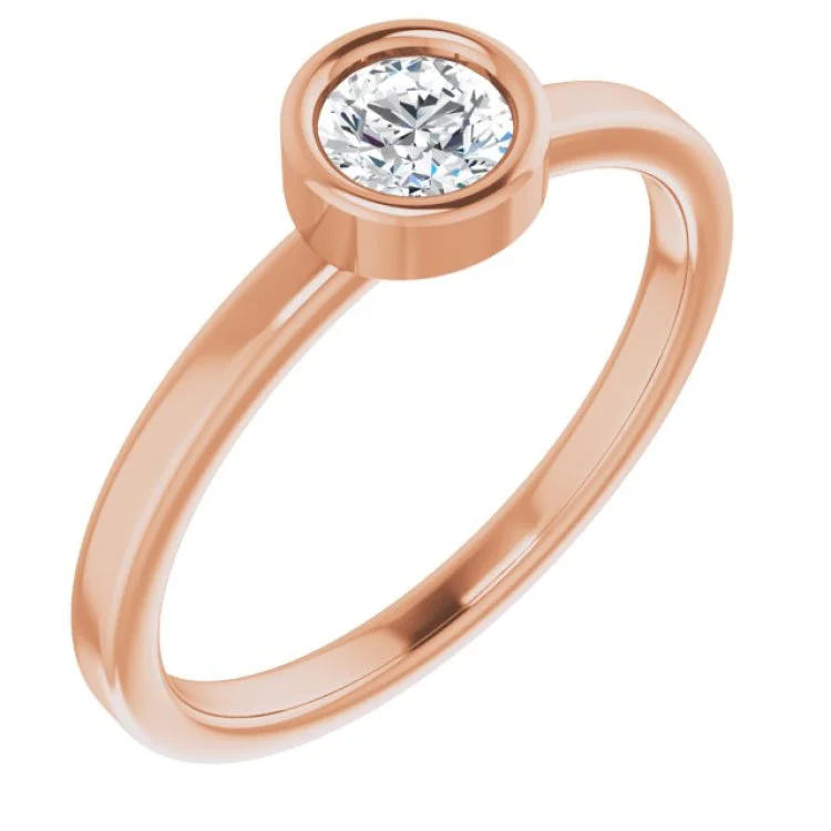 Ladies rings woven design -14K Rose 1/3 CT Natural Diamond Ring