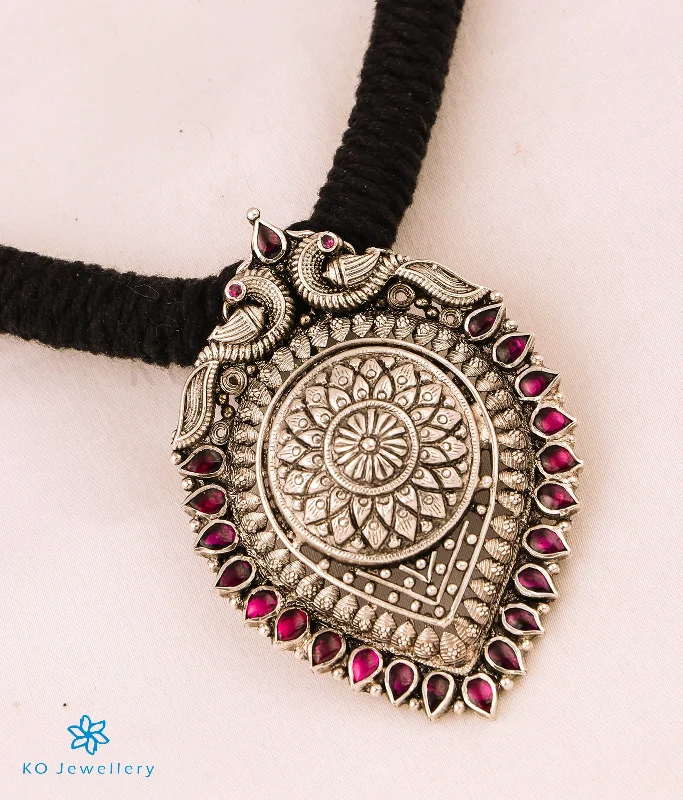 ladies necklaces best-The Vyoma Silver Thread Necklace (Oxidised/Black)