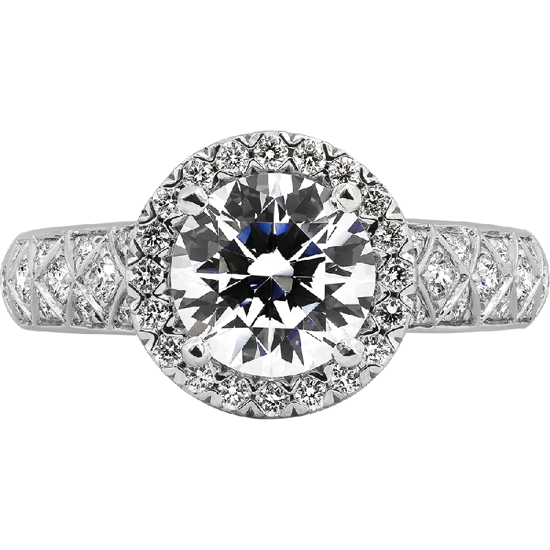 Ladies engagement rings geometric cut -19083 Engagement Ring