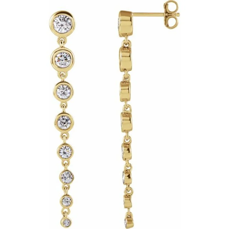 Ladies earrings baptism style -14K Yellow 1 3/4 CTW Lab-Grown Diamond Earrings