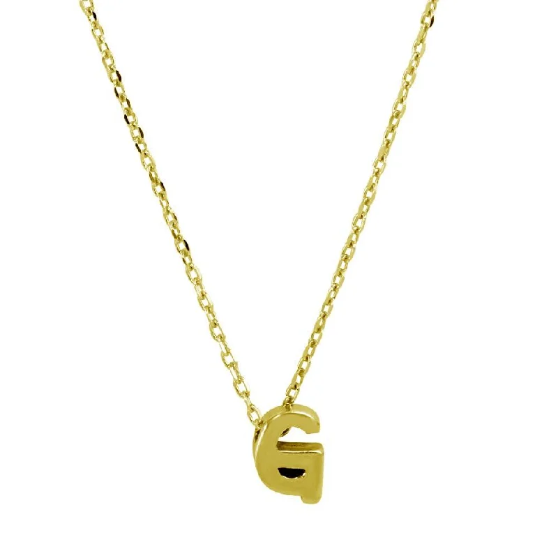 ladies necklaces horoscope-Gold Plated 925 Sterling Silver Small Initial G Necklace - JCP00001GP-G