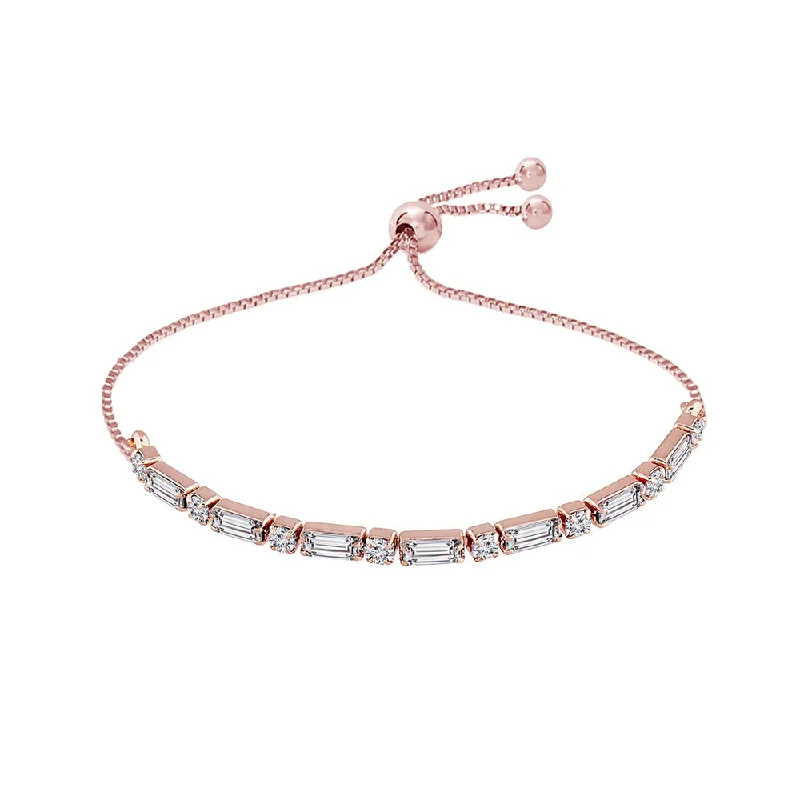 ladies bracelets link-Etnico Rose Gold-Plated Pull Chain Bracelet (Women) - ADB168RG